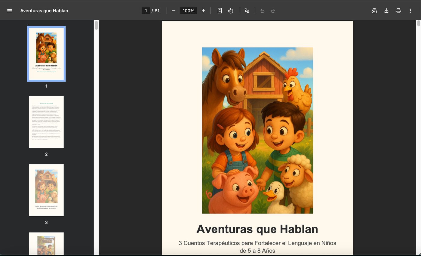 Libro ilustrado de 81 páginas creado con ALGPT